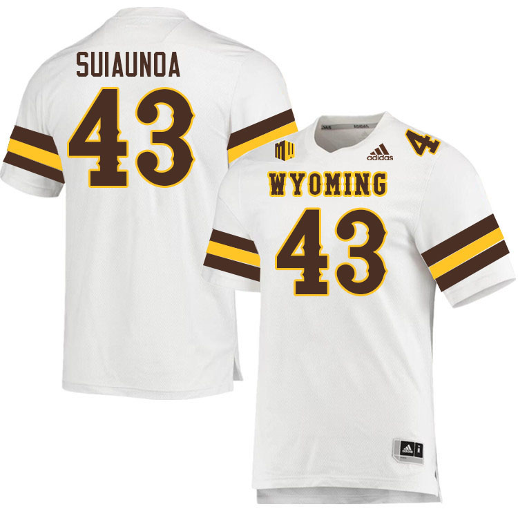 #43 Shae Suiaunoa Wyoming Cowboys Jersey College Football Uniforms,Gears,Jerseys-White